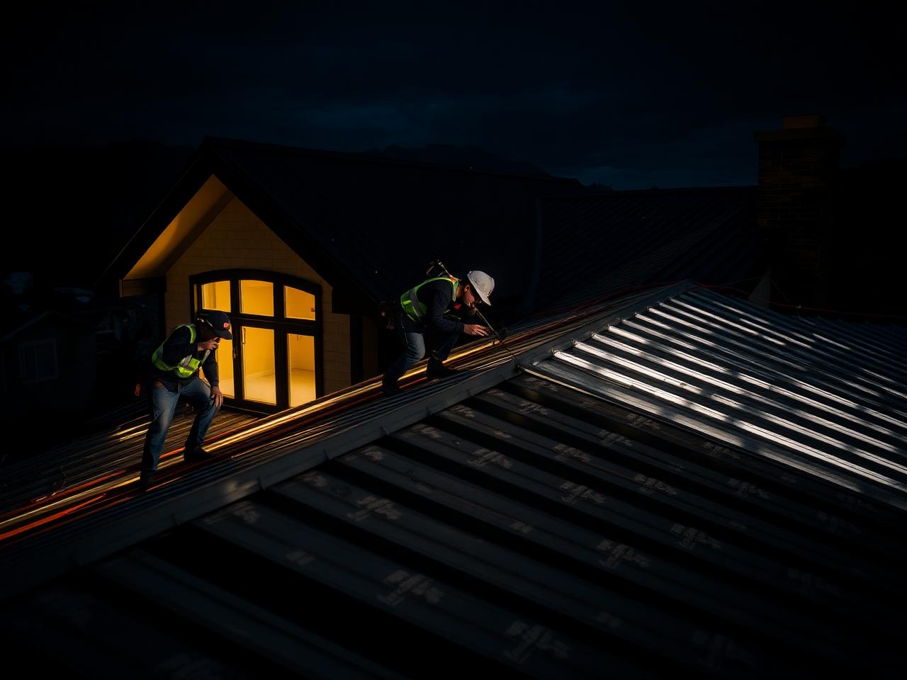 Zeus Roofing crew installing metal roof